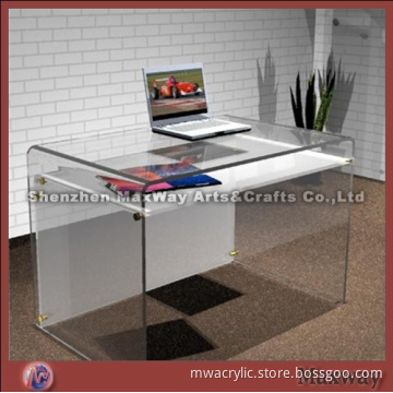 Modern transparent square acrylic/perspex pc/notebook computer table